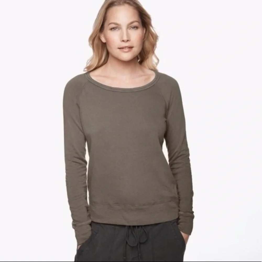 Standard James Perse Pullover Sz M 2 Tan Vintage French Terry Raglan Sleeve